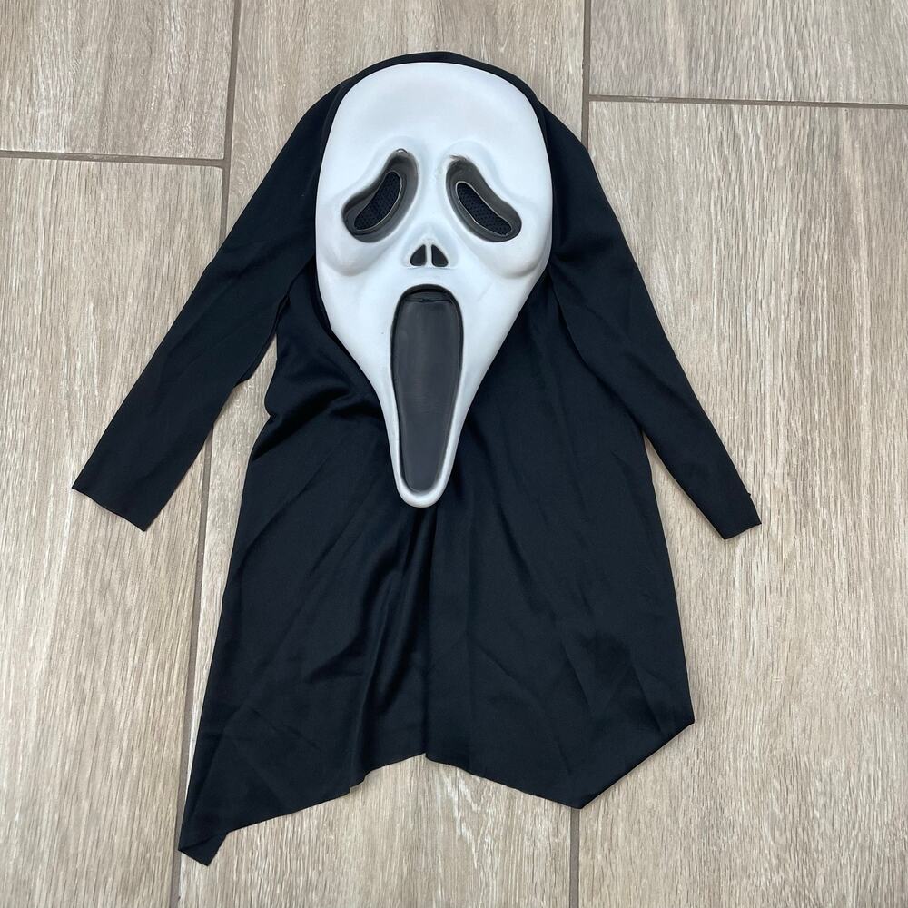 Ghostface Style Halloween Mask Black Hood Scary Horror Scream Costume Adult